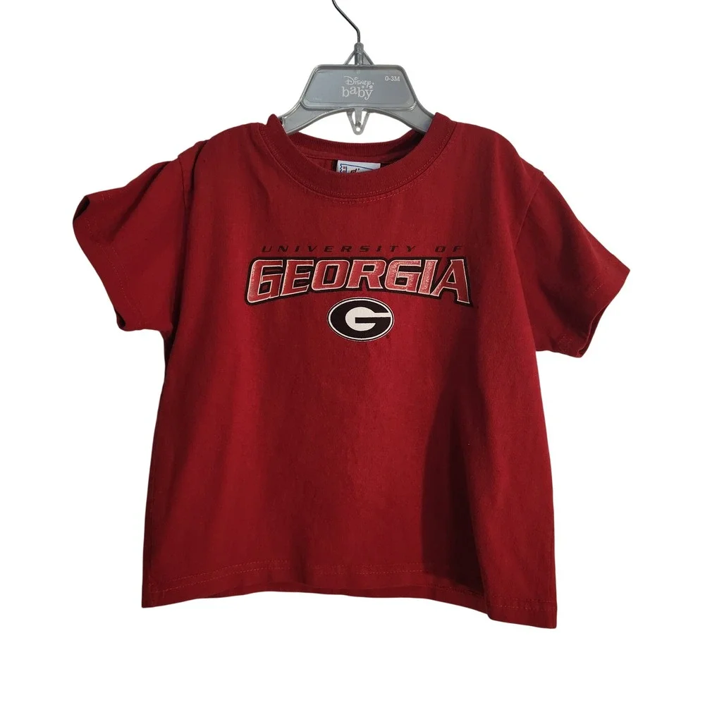 Vintage Red University of Georgia Bulldogs Kids Graphic T-Shirt Size 4 NCAA